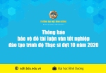 Thông báo bảo vệ đề tài luận văn tốt nghiệp đào tạo trình độ Thạc sĩ đợt 10 năm 2020