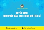 QUYẾT ĐỊNH CHO PHÉP ĐÀO TẠO TRÌNH ĐỘ TIẾN SĨ