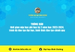 Thông báo thời gian nộp học phí học kỳ 2 năm học 2023 2024, trình độ đào tạo đại học, hình thức đào tạo chính quy