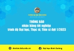 Thông báo nhận bằng tốt nghiệp trình độ Đại học, Thạc sĩ, Tiến sĩ đợt 1/2023