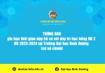 TB gia hạn thời gian nộp hồ sơ xét duy trì học bổng học kỳ 2 năm học 2023 2024 tại Trường Đại học Bình Dương cơ sở chính