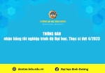Thông báo nhận bằng tốt nghiệp trình độ Đại học, Thạc sĩ đợt 4 2023