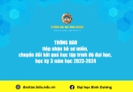 tiếp nhận hồ sơ miễn, chuyển đổi kết quả học tập trình độ đại học, học kỳ 3 năm học 2023 2024