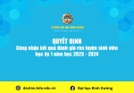 Công nhận kết quả đánh giá rèn luyện sinh viên hk1 2023 2024