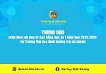 TB triển khai xét duy trì học bổng học kỳ 1 năm học 2024 2025 tại Trường Đại học Bình Dương cơ sở chính