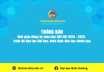 thời gian đăng ký môn học học kỳ 1 năm học 2024 2025, trình độ đào tạo đại học, hình thức đào tạo chính quy