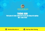 TB Thời gian tổ chức nhận hồ sơ xét cấp bằng tốt nghiệp đợt 1 năm 2025