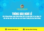 Thời gian nghỉ lễ Giỗ tổ Hùng Vương, ngày Chiến thắng 30 4 và ngày Quốc tế Lao động 1 5 đối với học viên, sinh viên tại cơ sở chính Trường Đại học Bình Dương