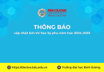TB cập nhật lịch thi học kỳ phụ năm học 2024 2025