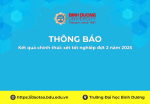 Kết quả chính thức xét tốt nghiệp đợt 2 năm 2025