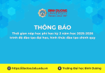 Thông báo thời gian nộp học phí học kỳ 2 năm học 2025-2026 trình độ đào tạo đại học, hình thức đào tạo chính quy