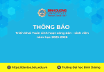 Thông báo triển khai Tuần sinh hoạt công dân - sinh viên, năm học 2025-2026