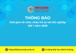 Thông báo thời gian tổ chức nhận hồ sơ xét tốt nghiệp đợt 1 năm 2026