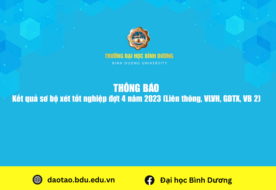 Kết quả sơ bộ xét tốt nghiệp đợt 4 năm 2023 (Liên thông, VLVH, GDTX, VB 2)