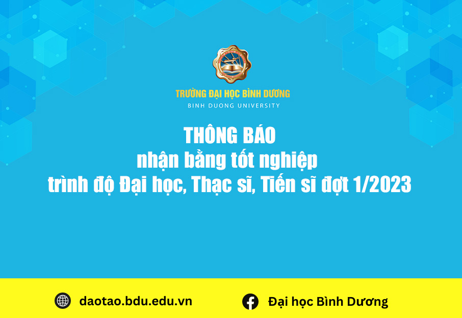 Thông báo nhận bằng tốt nghiệp trình độ Đại học, Thạc sĩ, Tiến sĩ đợt 1/2023